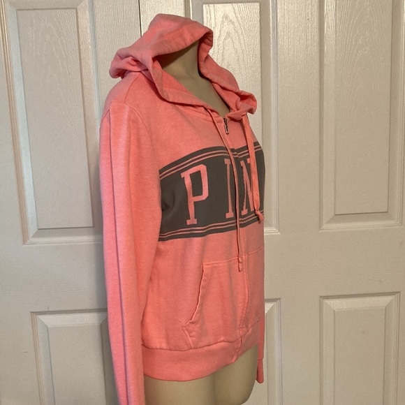 PINK VIctoria’s Secret Hooded Full Zip Sweatshirt M - Picture 9 of 15
